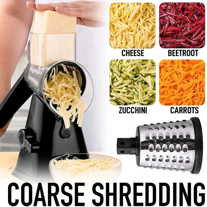 Rotary Vegetable Shredder with Suction Base
