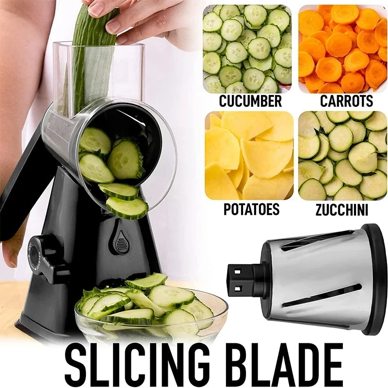 Rotary Vegetable Shredder with Suction Base
