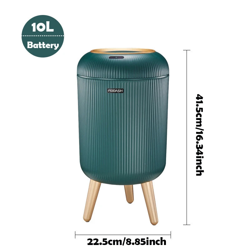 Poubelle automatique intelligente en plastique avec couvercle, petite poubelle à capteur de mouvement.