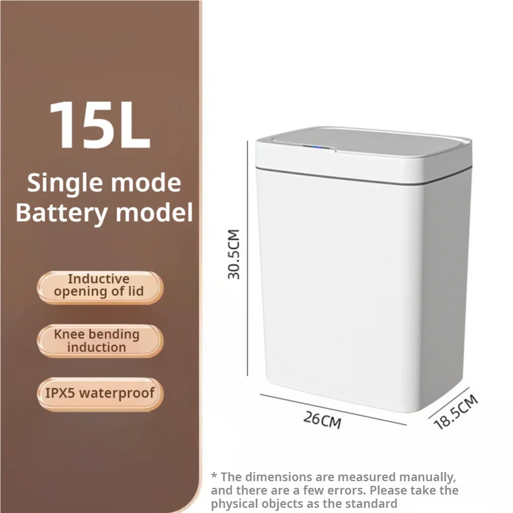 Poubelle de salle de bain intelligente,poubelle pour maison intelligente 15L