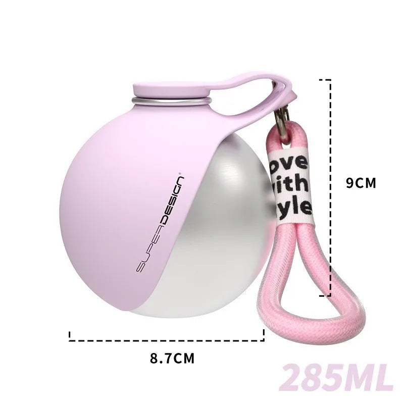 Bouteille d'eau portable pour chien en acier inoxydable, distributeur d'eau de voyage pour chat avec bol, bouteille d'eau anti-fuite pour chiot pour la marche et la randonnée