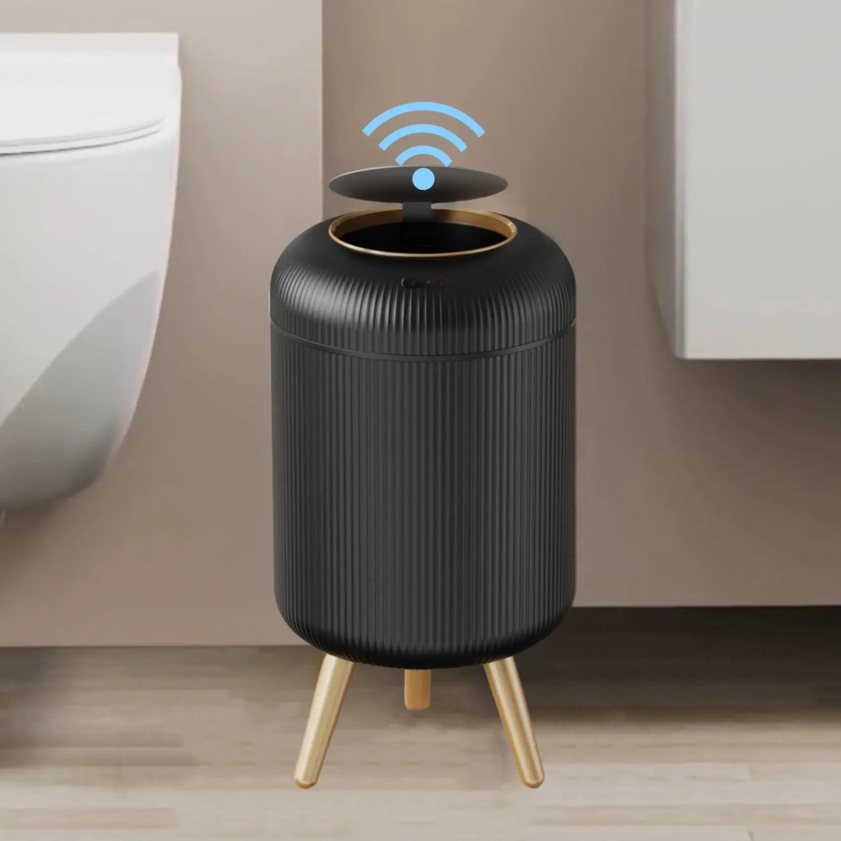 Poubelle automatique intelligente en plastique avec couvercle, petite poubelle à capteur de mouvement.
