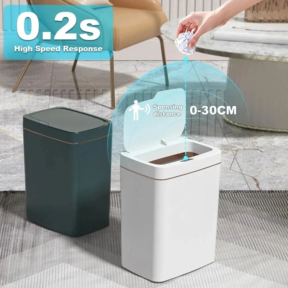 Poubelle de salle de bain intelligente,poubelle pour maison intelligente 15L