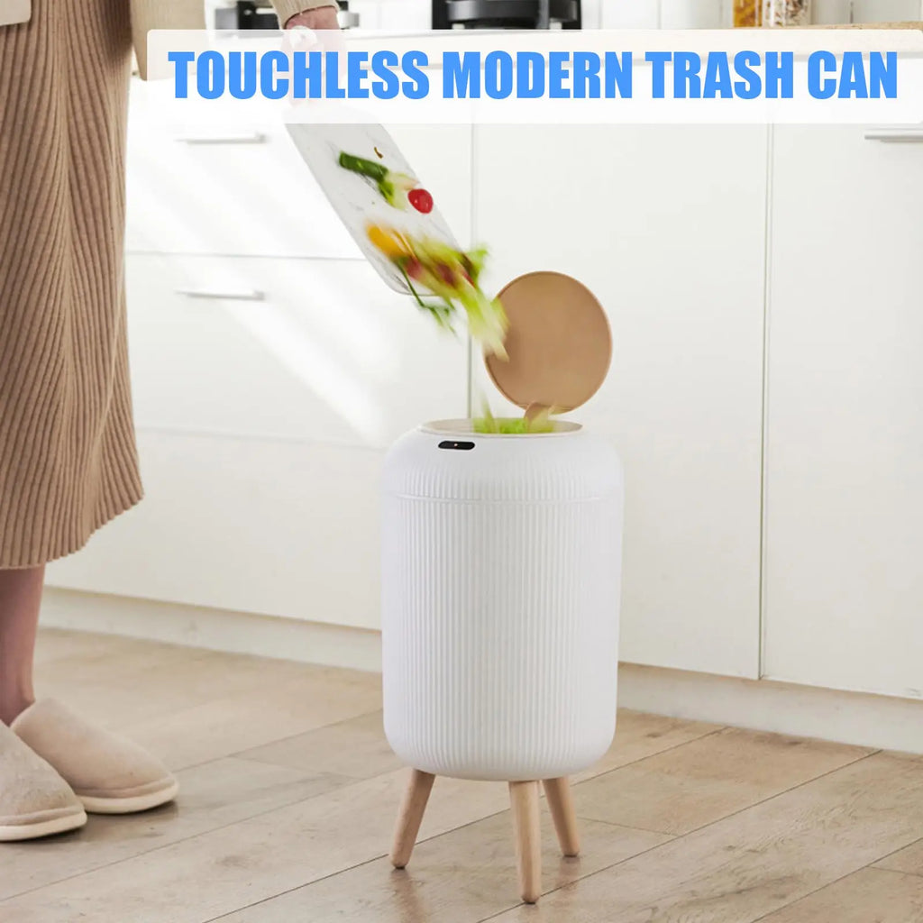 Poubelle automatique intelligente en plastique avec couvercle, petite poubelle à capteur de mouvement.