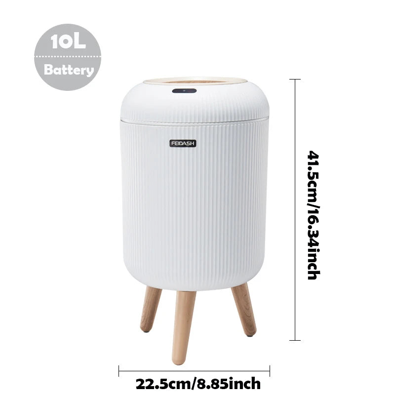 Poubelle automatique intelligente en plastique avec couvercle, petite poubelle à capteur de mouvement.