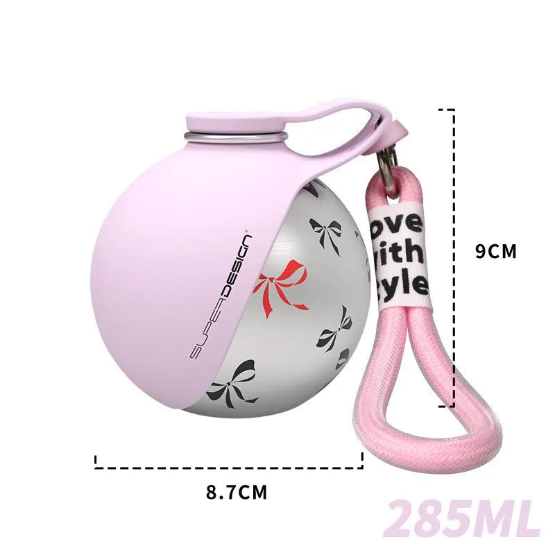 Bouteille d'eau portable pour chien en acier inoxydable, distributeur d'eau de voyage pour chat avec bol, bouteille d'eau anti-fuite pour chiot pour la marche et la randonnée