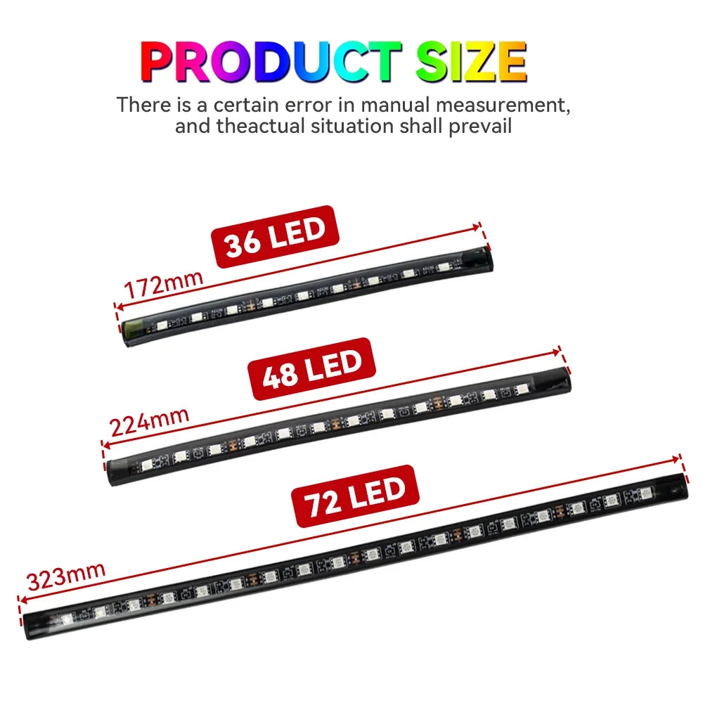 Lampe d'ambiance LED pour l'intérieur de la voiture, 36, 48, 72 LED, lumière de pied, télécommande sans fil, contrôle par application musicale