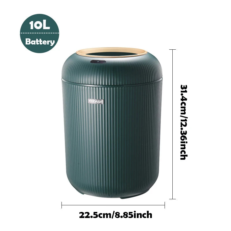 Poubelle automatique intelligente en plastique avec couvercle, petite poubelle à capteur de mouvement.