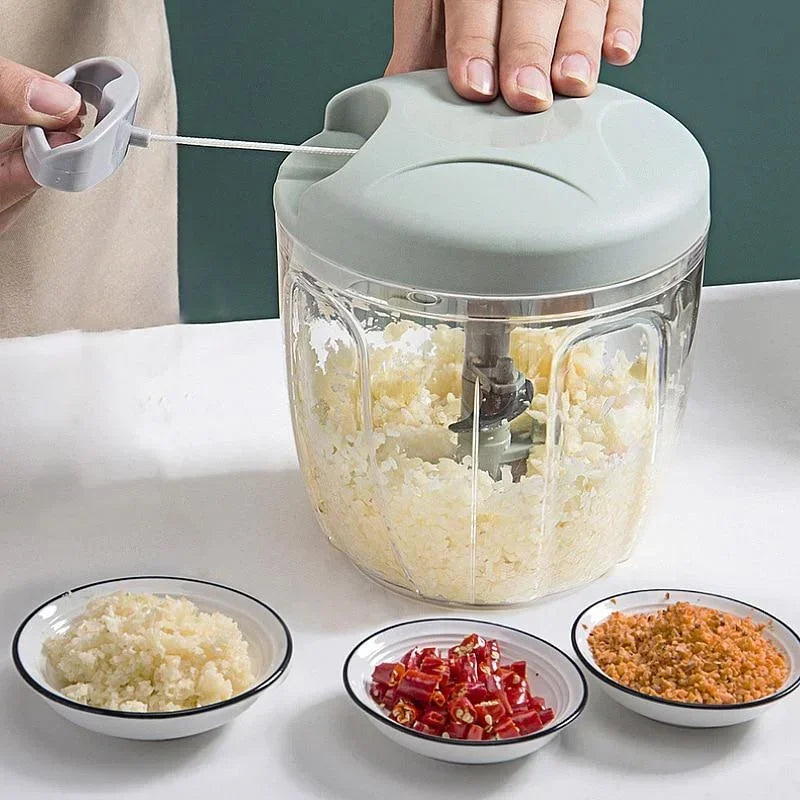 Nouveau broyeur coupe-oignon végétal accessoires de cuisine 500/900ML hachoir à viande manuel hachoir à ail rotation presse à ail