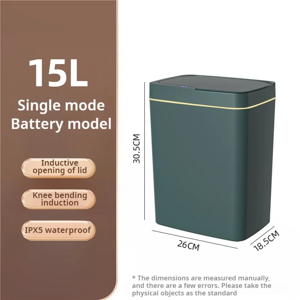 Poubelle de salle de bain intelligente,poubelle pour maison intelligente 15L