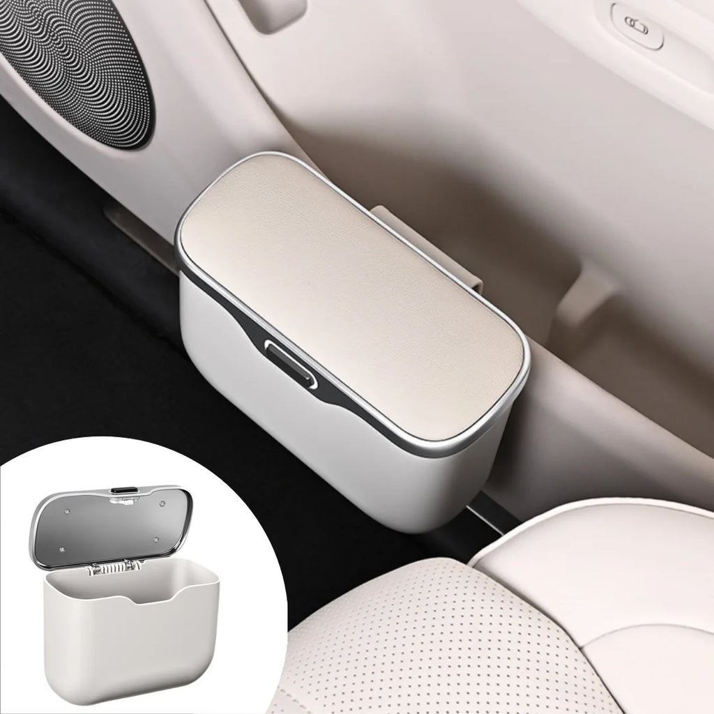Poubelle de voiture multifonctionnelle avec bouton de couvercle.