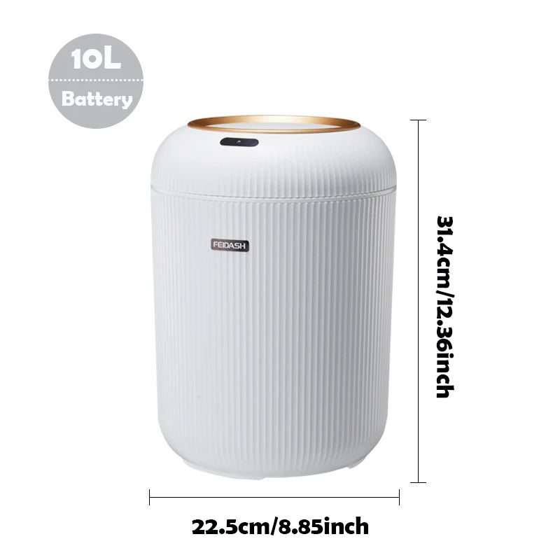 Poubelle automatique intelligente en plastique avec couvercle, petite poubelle à capteur de mouvement.