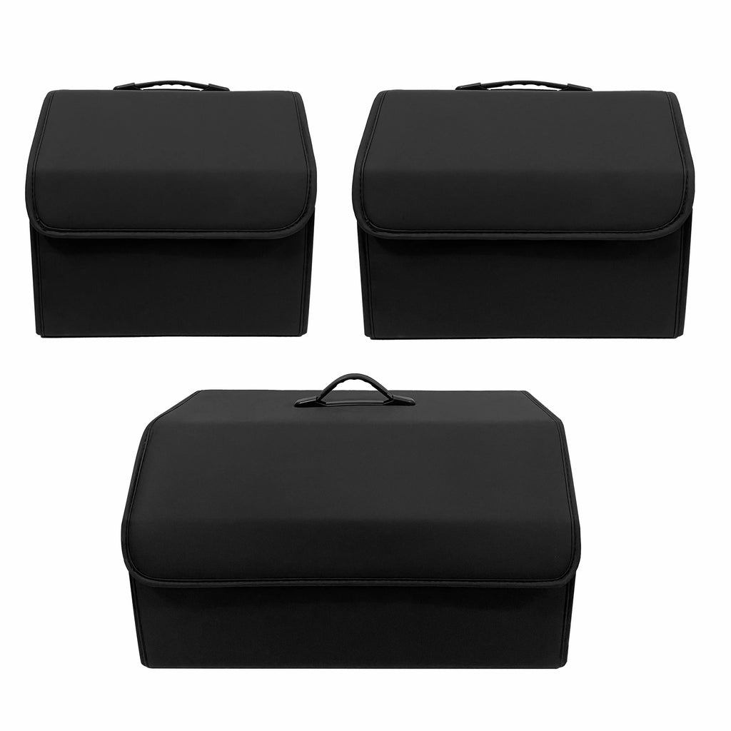Boîte de rangement en cuir PU, organisateur de rangement de coffre de voiture pliable polyvalent