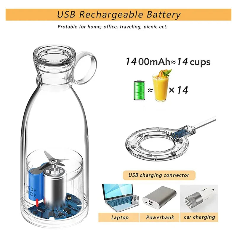 Mini mélangeur électrique Portable, presse-agrumes, mélangeur de Smoothies aux fruits, chargement magnétique Usb, Machine multifonctionnelle pour jus