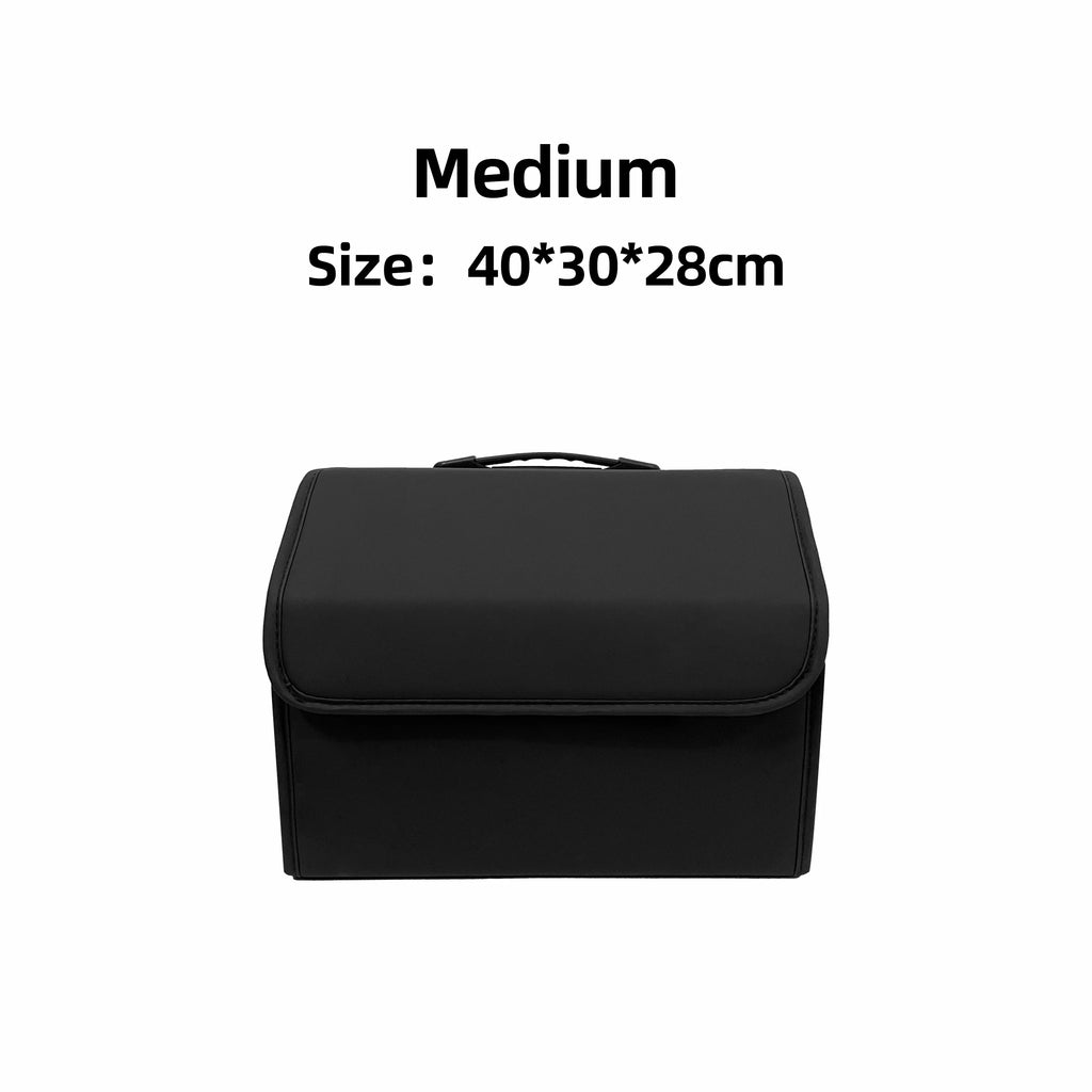 Boîte de rangement en cuir PU, organisateur de rangement de coffre de voiture pliable polyvalent