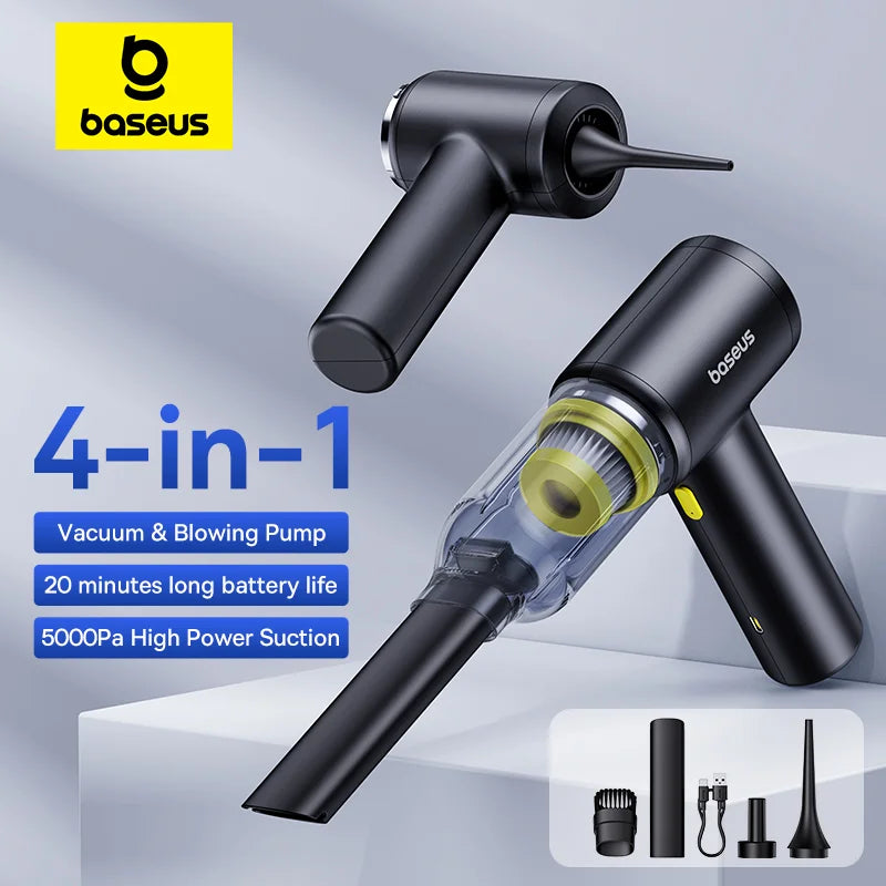 Baseus – aspirateur de voiture sans fil, pistolet souffleur de poussière d'air pour voiture.
