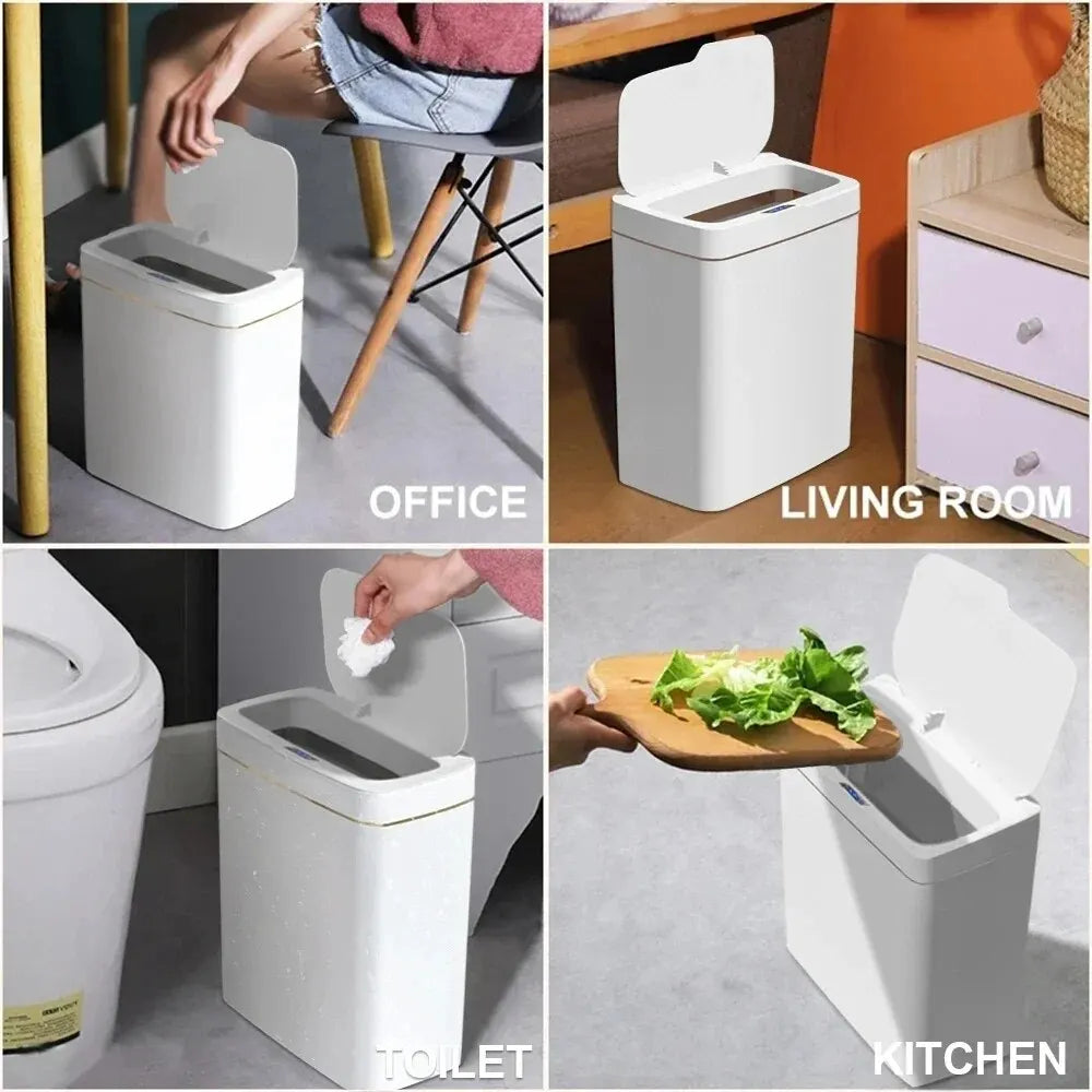 Poubelle de salle de bain intelligente,poubelle pour maison intelligente 15L