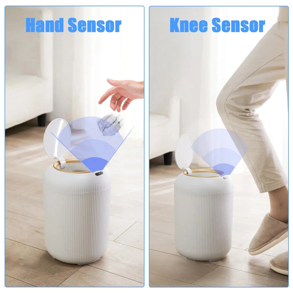 Poubelle automatique intelligente en plastique avec couvercle, petite poubelle à capteur de mouvement.